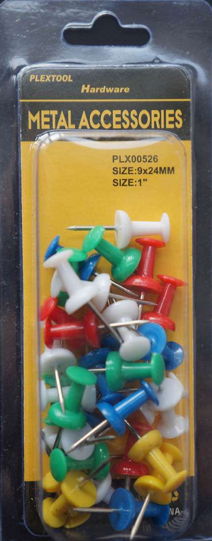 1" L-Shape Push Pins, 32/Pack - 1