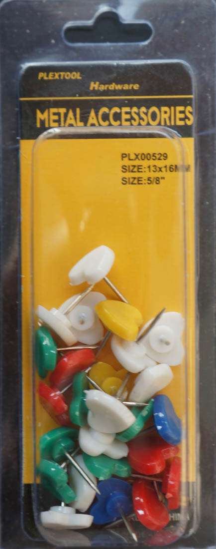 5/8" Heart Shape Push Pins, 25/Pack - 1