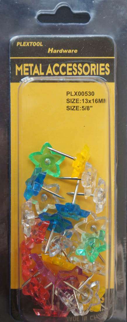 5/8" Star Shape Push Pins, 25/Pack - 1