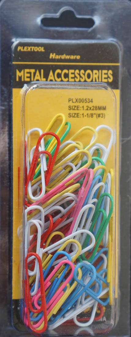 1-1/8"(#3) Assorted Colors Paper Clips, 60/Pack - 1