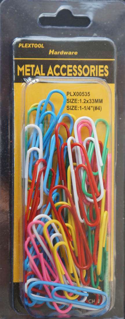 1-1/4"(#4) Assorted Colors Paper Clips, 50/Pack - 1