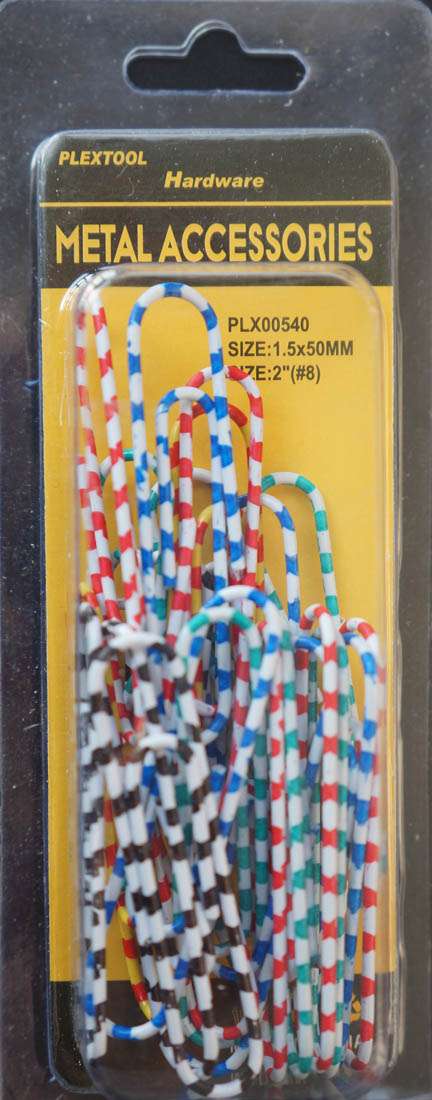 2"(#8) Assorted Colors Striped Paper Clips, 24/Pack - 1