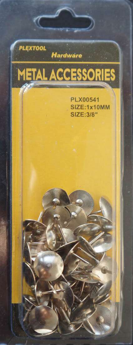 3/8" Silver Metal Head Push Pins, 60/Pack - 1