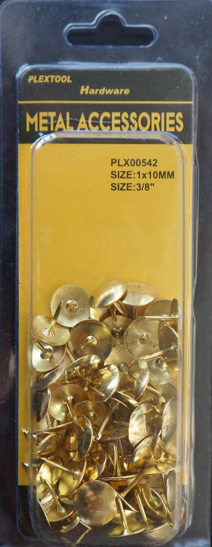 3/8" Gold Metal Head Push Pins, 58/Pack - 1