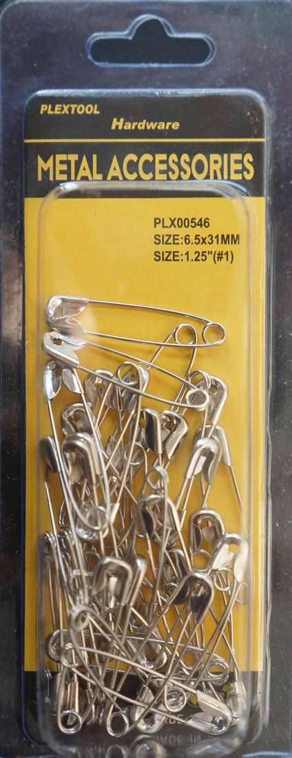 1-1/4"(#1) Silver Safety Pins, 40/Pack - 1