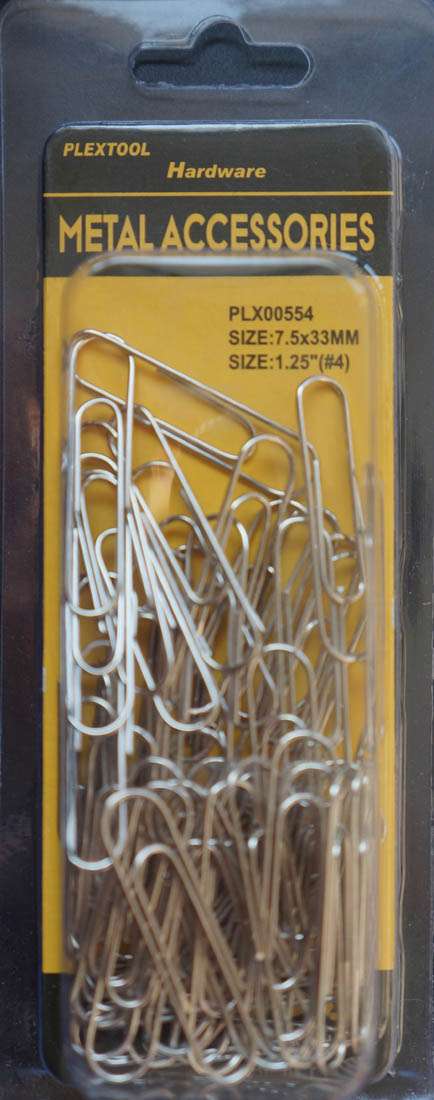 1-1/4"(#4) Silver Metal Paper Clips, 60/Pack - 1