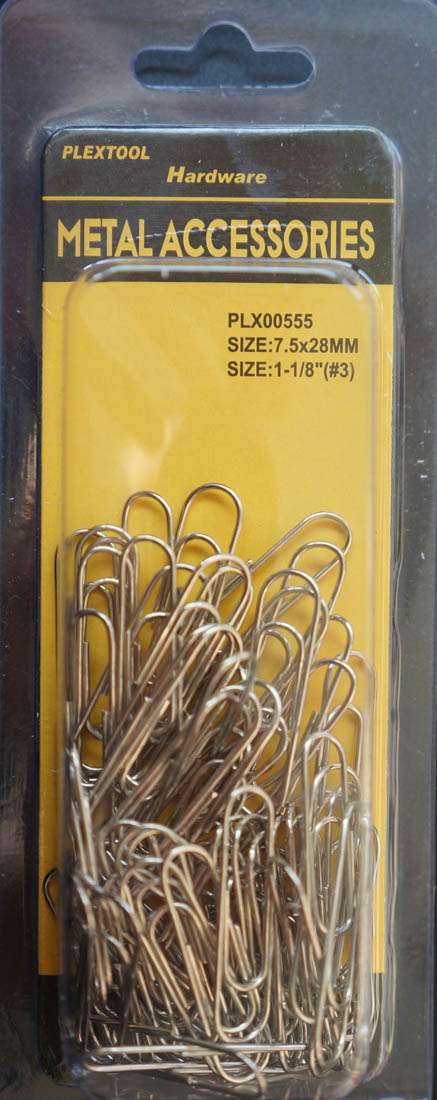 1-1/8"(#3) Silver Metal Paper Clips, 70/Pack - 1