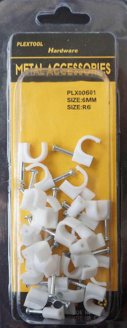 R6 Cable Clip with Steel Nail, 28/Pack - 1