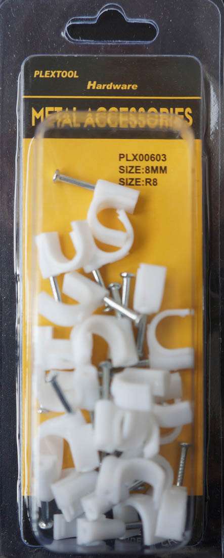 R8 Cable Clip with Steel Nail, 26/Pack - 1