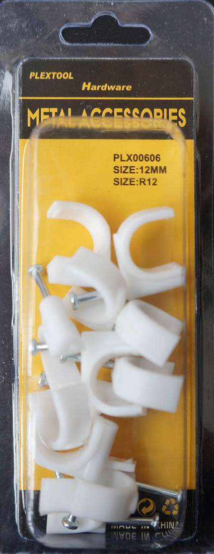 R12 Cable Clip with Steel Nail, 12/Pack - 1