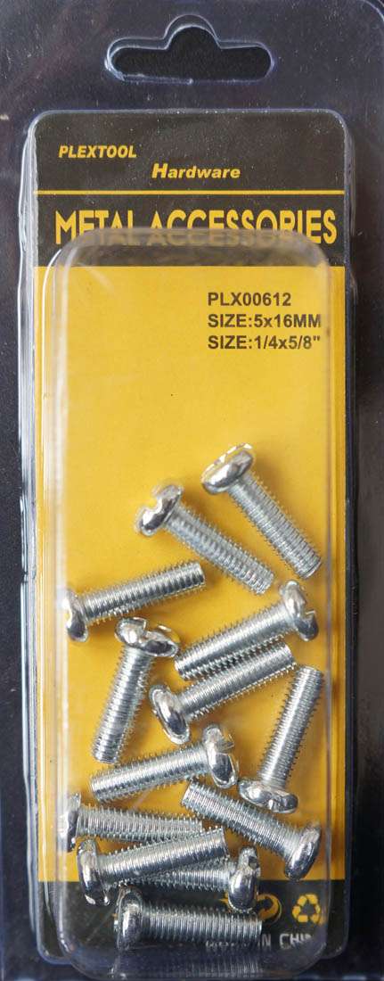 1/4"D x 5/8"L Round Head Combination Machine Screws, 13/Pack - 2