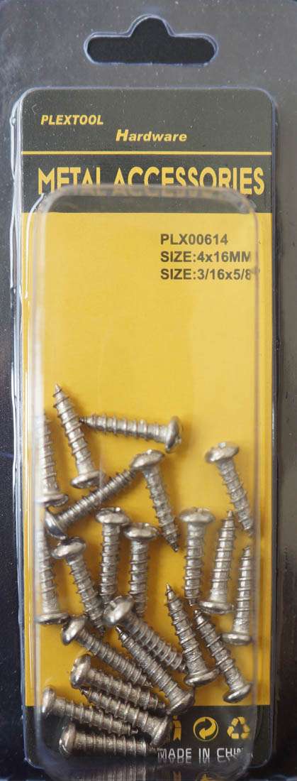 3/16 x 5/8"L Stainless Steel Phillips Flat Head Screws, 22/Pack - 2