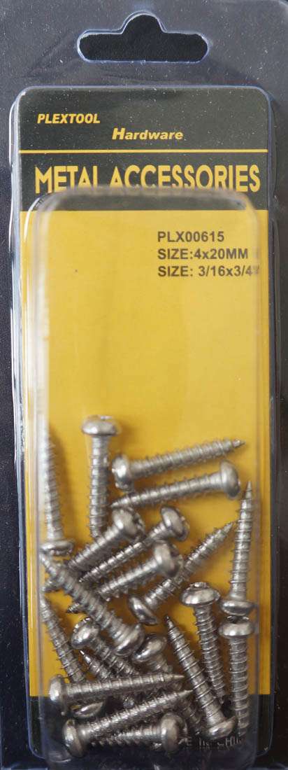 3/16 x 3/4"L Stainless Steel Phillips Flat Head Screws, 20/Pack - 2