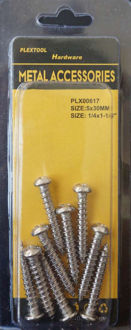 3/16 x 3/4"L Stainless Steel Phillips Flat Head Screws, 9/Pack - 1