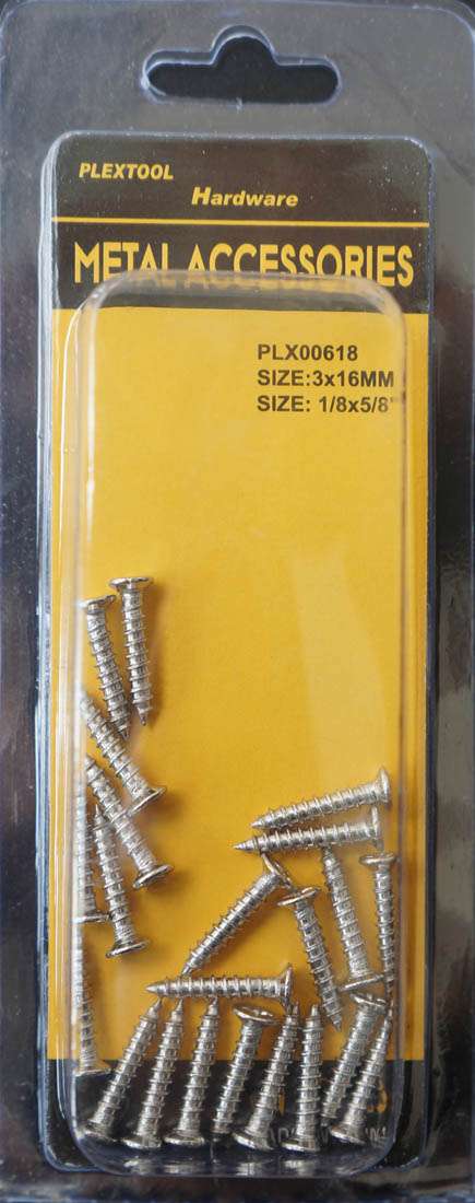 1/8 x 5/8"L Stainless Steel Phillips Flat Head Screws, 22/Pack - 1