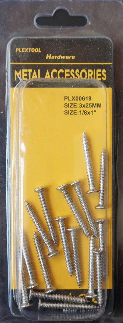 1/8 x 1"L Stainless Steel Phillips Flat Head Screws, 16/Pack - 1