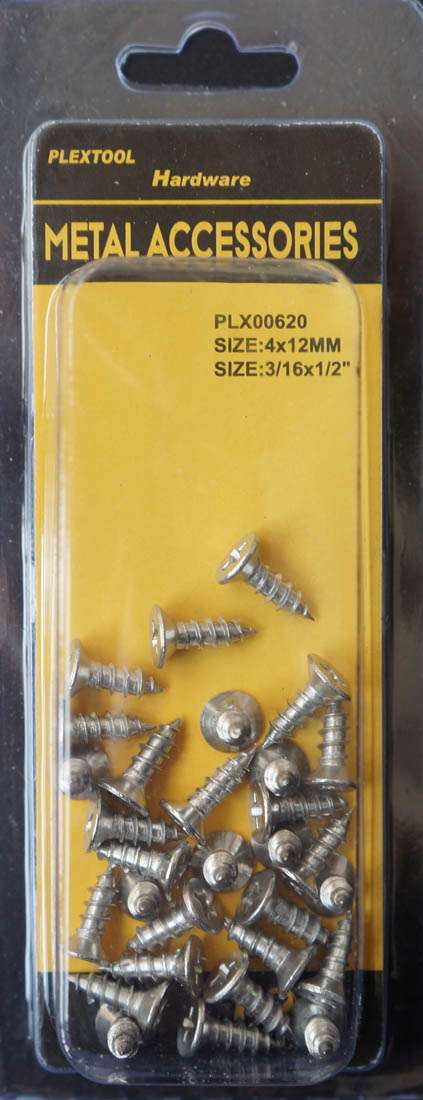 3/16 x 1/2"L Stainless Steel Phillips Flat Head Screws, 30/Pack - 1