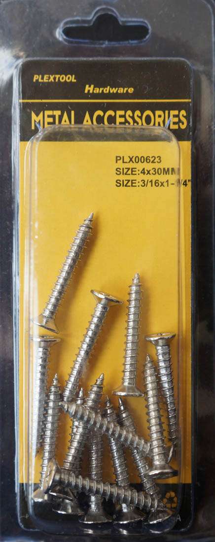 3/16 x 1-1/4"L Stainless Steel Phillips Flat Head Screws, 14/Pack - 1