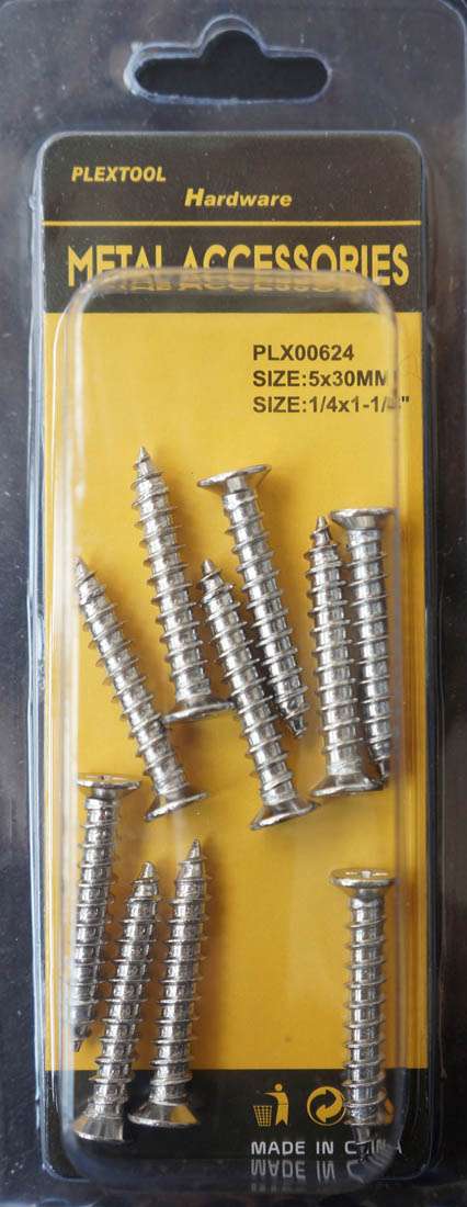 1/4 x 1-1/4"L Stainless Steel Phillips Flat Head Screws, 10/Pack - 1