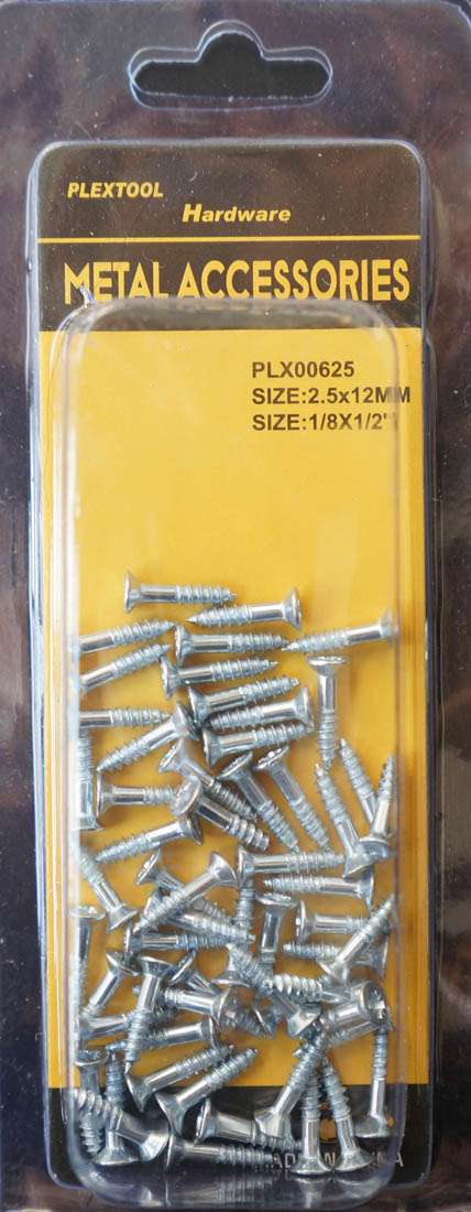 1/8 x 1/2"L Phillips Flat Head Wood Screws, 58/Pack - 1