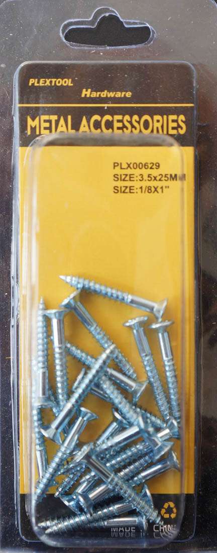 1/8 x 1"L Phillips Flat Head Wood Screws, 22/Pack - 1