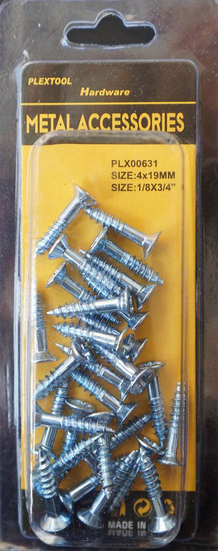 3/16 x 3/4"L Phillips Flat Head Wood Screws, 28/Pack - 1