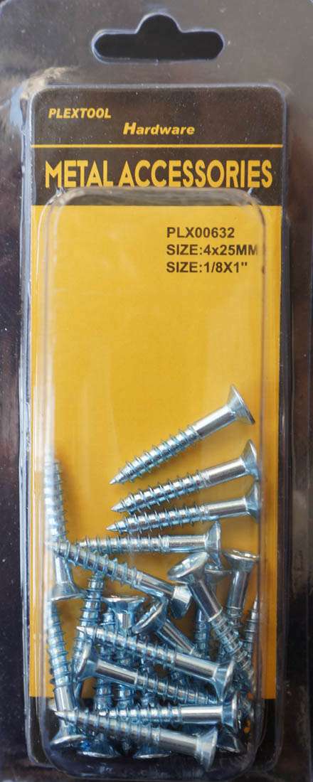 3/16 x 1"L Phillips Flat Head Wood Screws, 22/Pack - 1