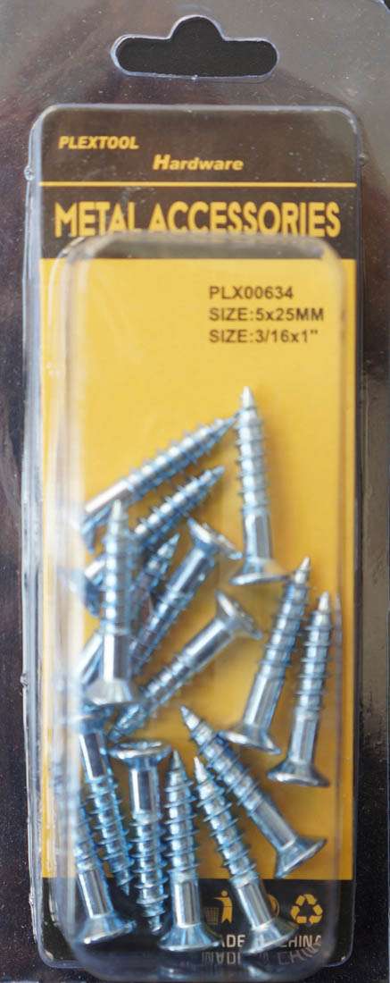 3/16 x 1"L Phillips Flat Head Wood Screws, 15/Pack - 1