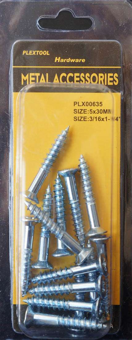 3/16 x 1-1/4"L Phillips Flat Head Wood Screws, 14/Pack - 1