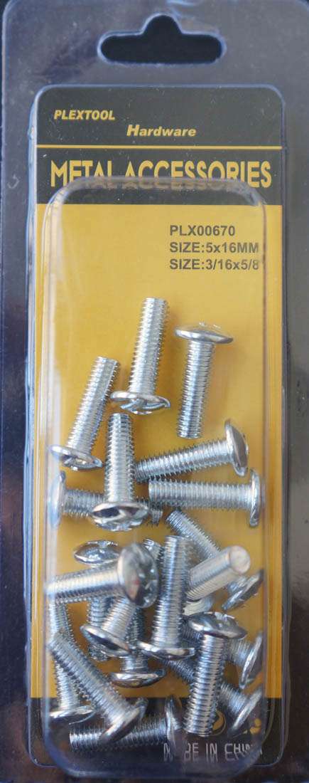 3/16"D x 5/8"L Round Head Combination Machine Screws, 20/Pack - 1