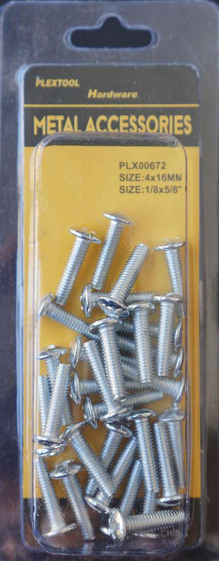 1/8"D x 5/8"L Round Head Combination Machine Screws, 30/Pack - 1