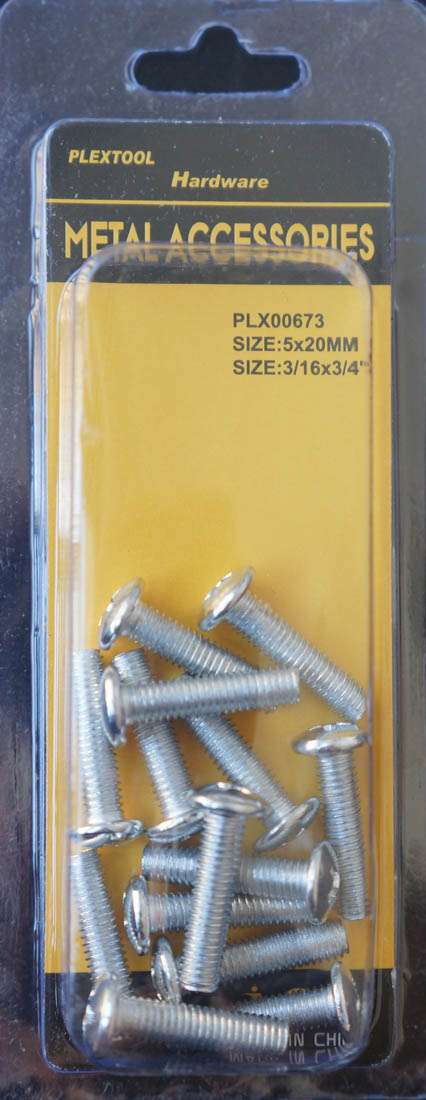 3/16"D x 3/4"L Round Head Combination Machine Screws, 14/Pack - 1