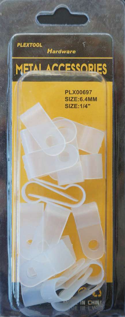 1/4" Plastic Wire Clamps, 18/Pack - 1