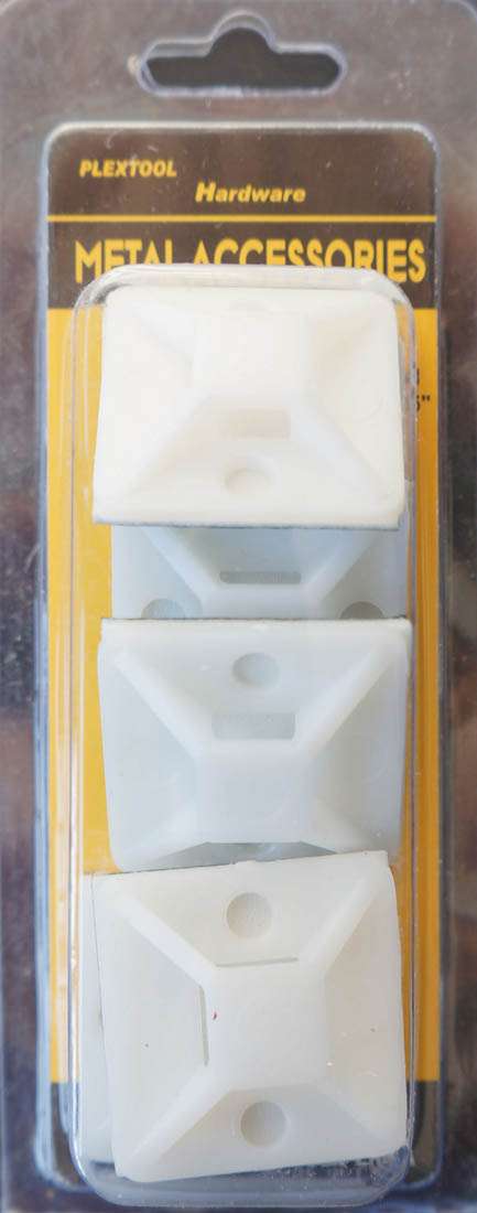 1-1/4"L x 1-1/4"W Cable Tie Mount, 6/Pack - 1