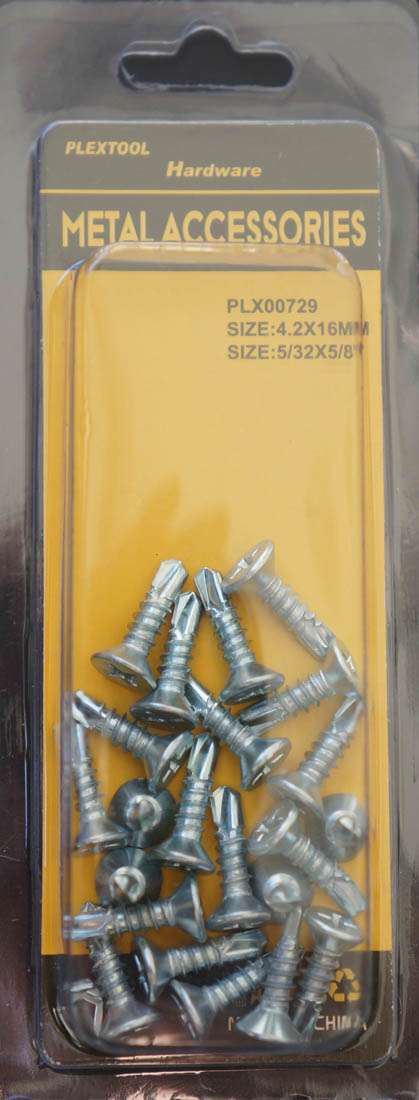 5/32 x 5/8"L Phillips Flat Head Self Drilling Screws, 22/Pack - 1