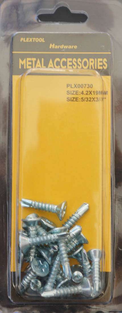 5/32 x 3/4"L Phillips Flat Head Self Drilling Screws, 20/Pack - 1