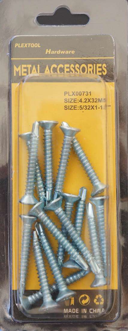 5/32 x 1-1/4"L Phillips Flat Head Self Drilling Screws, 15/Pack - 1