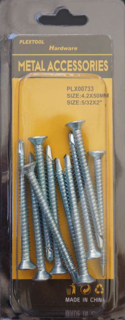 5/32 x 2"L Phillips Flat Head Self Drilling Screws, 10/Pack - 1