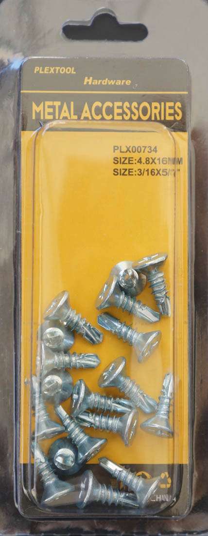 3/16 x 5/8"L Phillips Flat Head Self Drilling Screws, 18/Pack - 1