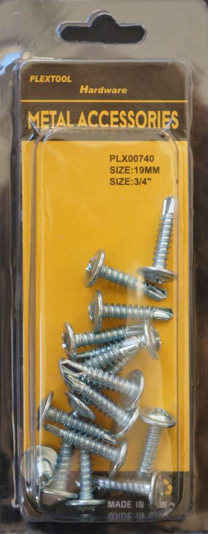 3/4"L Phillips Washer Head Self Drilling Screws, 16/Pack - 1