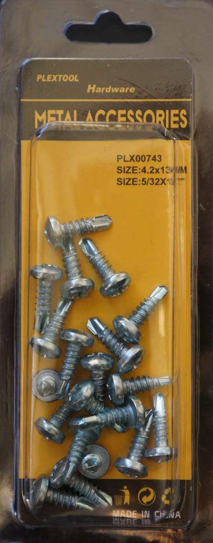 5/32 x 1/2"L Phillips Round Head Self Drilling Screws, 20/Pack