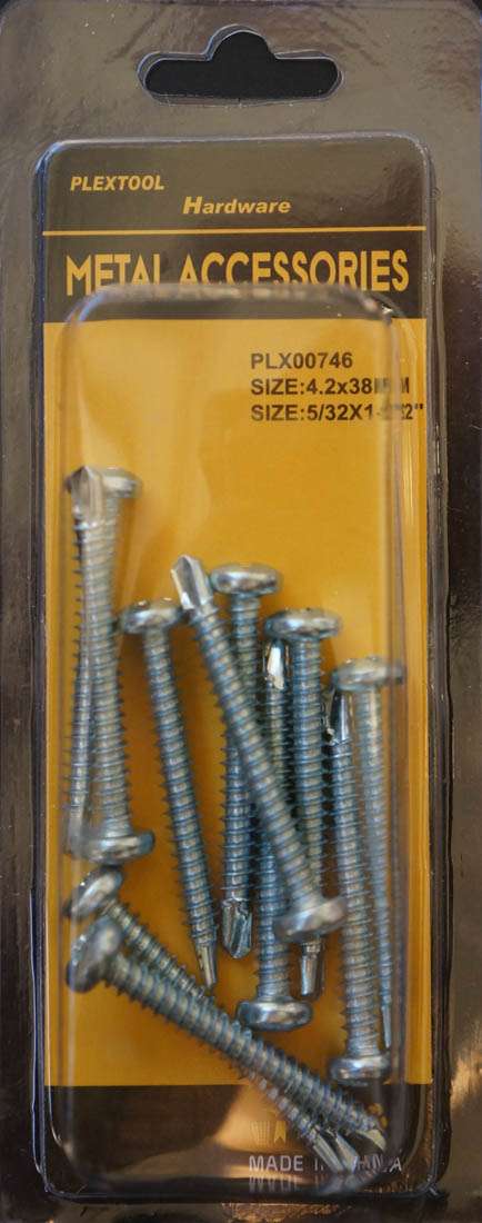 5/32 x 1-1/2"L Phillips Round Head Self Drilling Screws, 11/Pack