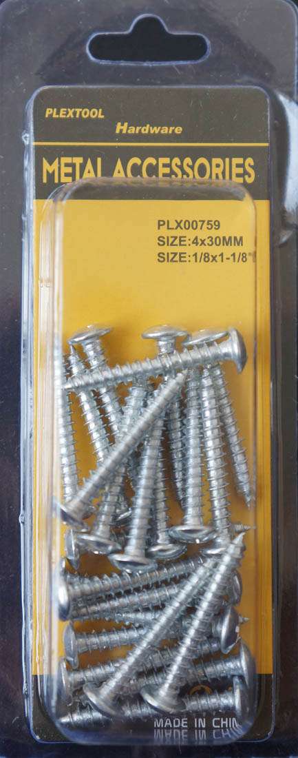 1/8 x 1-1/8"L Phillips Truss Sheet Metal Screws, 23/Pack