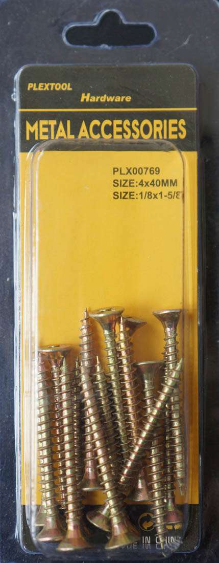 1/8 x 1-5/8"L Golden Tone Phillips Head Drywall Screws, 15/Pack