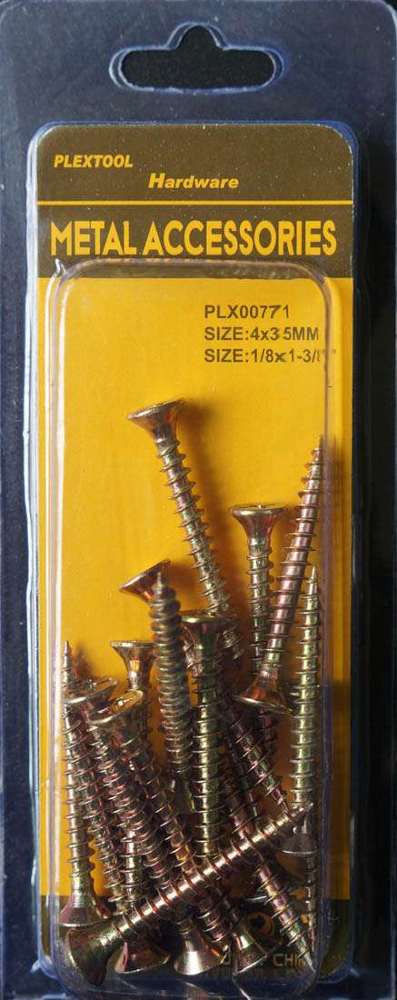 1/8 x 1-3/8"L Golden Tone Phillips Head Drywall Screws, 18/Pack