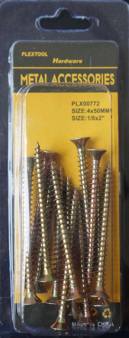 1/8 x 2"L Golden Tone Phillips Head Drywall Screws, 14/Pack