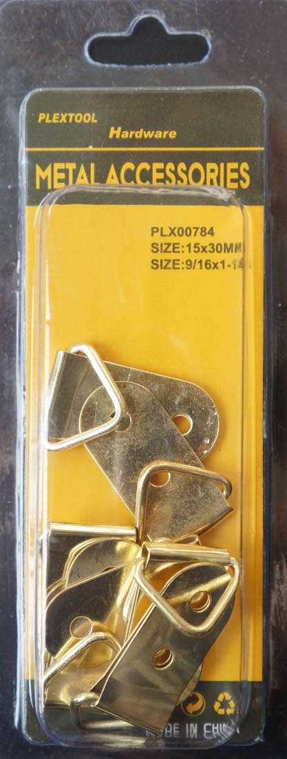 9/16" x 1-1/4" Triangle D-Ring Picture Hangers, 6/Pack - 1