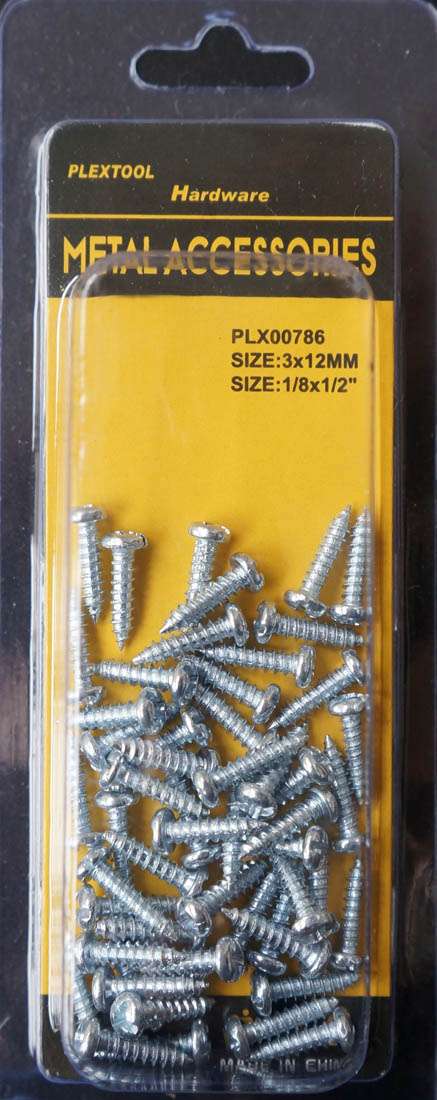 1/8"D x 1/2"L Pan Head Combination Sheet Metal Screws, 54/Pack