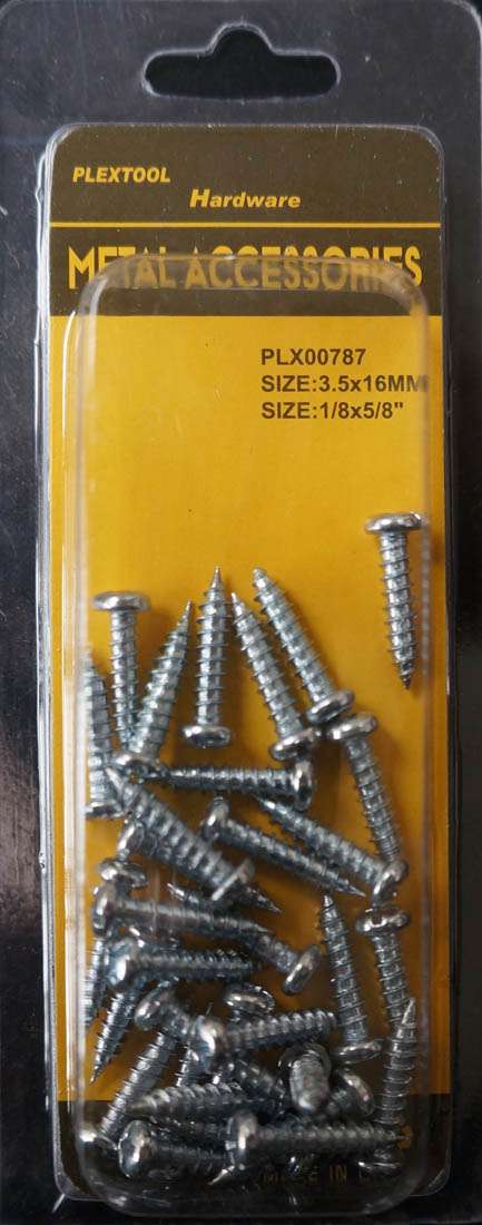 1/8"D x 5/8"L Pan Head Combination Sheet Metal Screws, 32/Pack