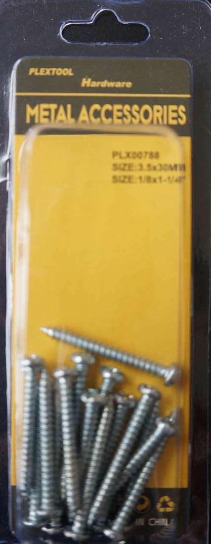 1/8"D x 1-1/4"L Pan Head Combination Sheet Metal Screws, 18/Pack